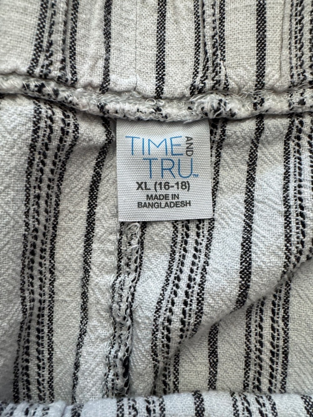 Time and Tru White and Black Striped Wide Leg Pants - Picture 2 of 2